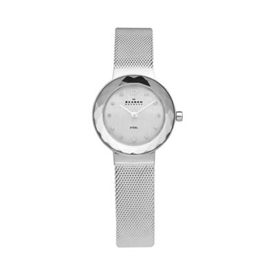 Ladies silver faceted bezel watch 456sss
